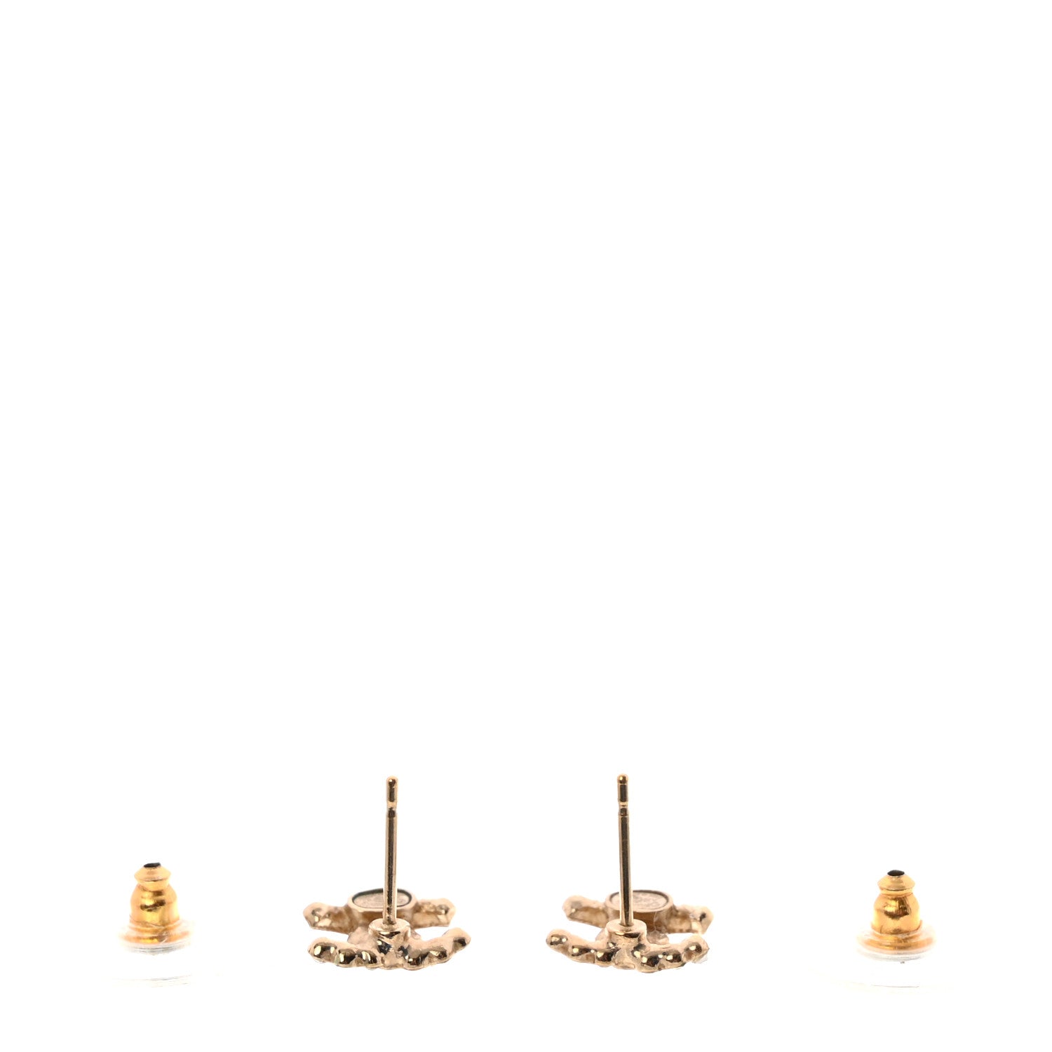 Chanel Crystal CC Earrings Gold 3 of 5