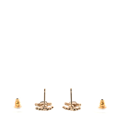 Chanel Crystal CC Earrings Gold 3 of 5