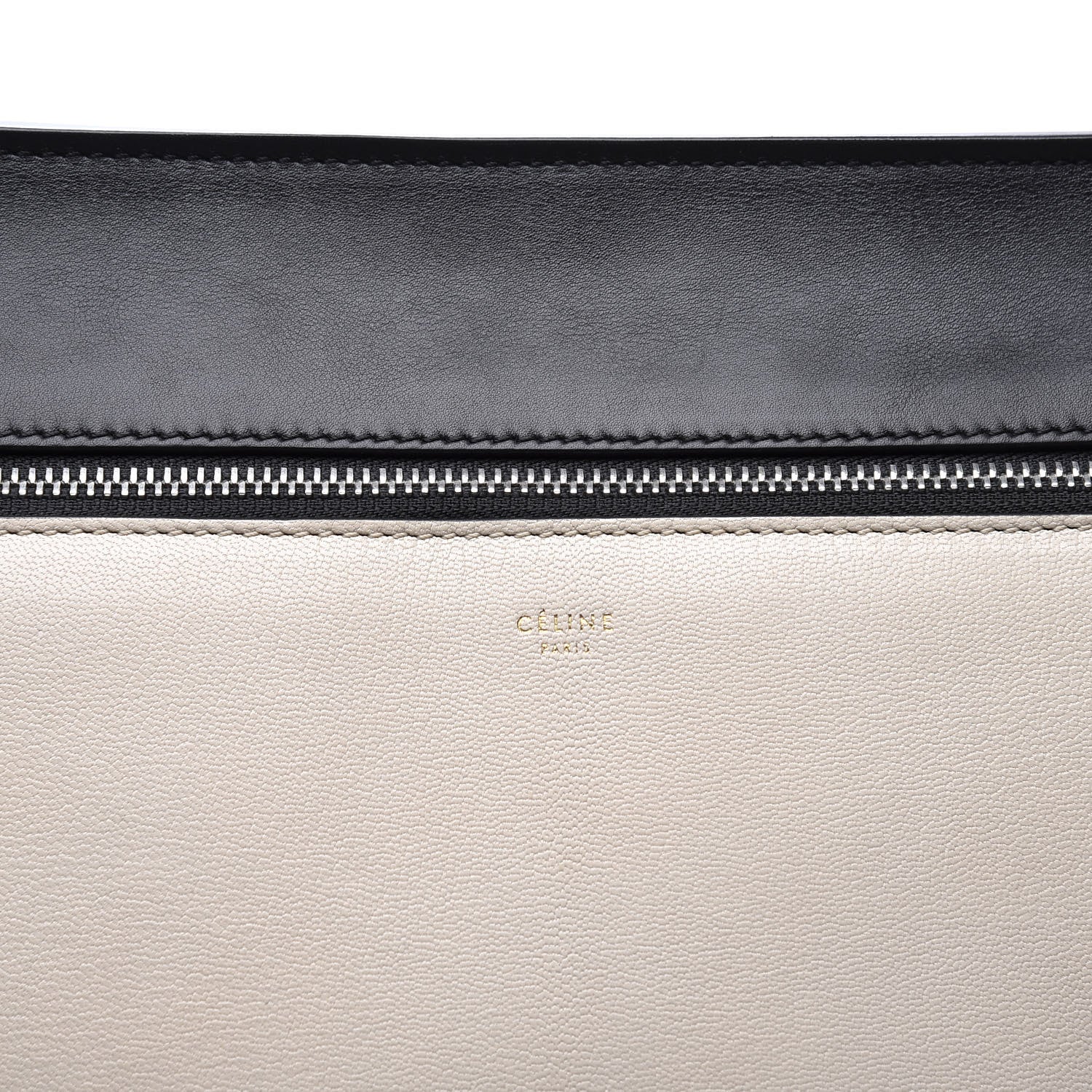 Celine Smooth Calfskin Large Bi-Color Edge Shoulder Bag Ivory 9 of 9