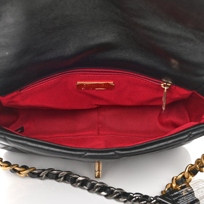 Chanel Shiny Goatskin Quilted Medium Chanel 19 Flap Black 5 of 12