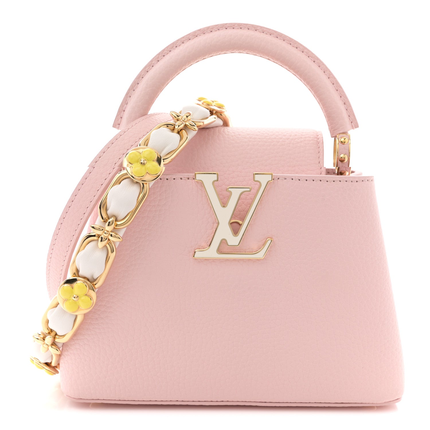 Louis Vuitton Taurillon Flower Chain Mini Capucines Pink 1765598