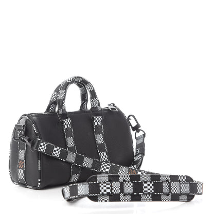 Louis Vuitton Calfskin Damier Distorted Keepall XS Black 3 of 8