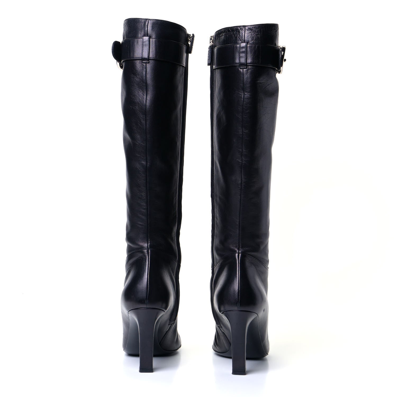 Gucci Calfskin Interlocking G Sachalin Riding Boots 37 Black 3 of 5