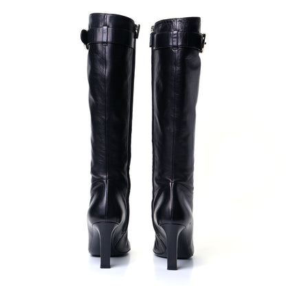 Gucci Calfskin Interlocking G Sachalin Riding Boots 37 Black 3 of 5