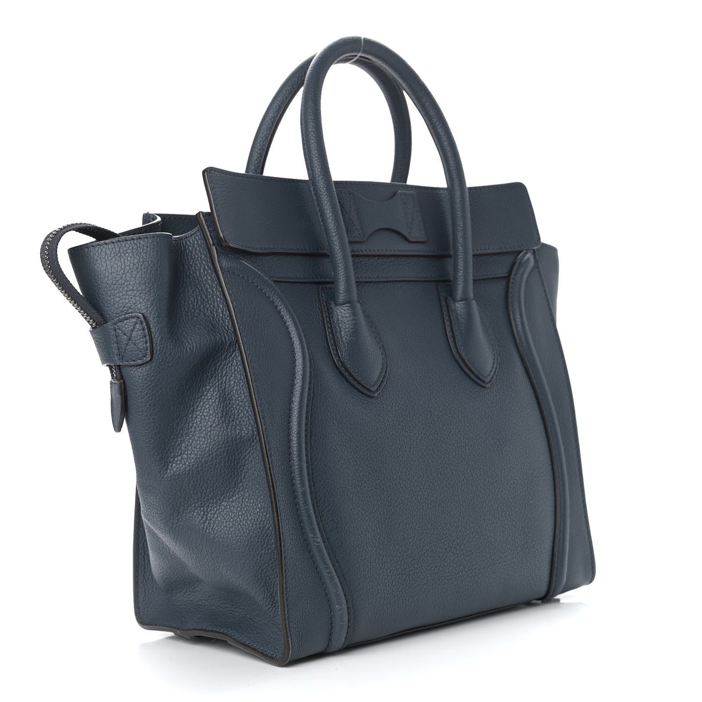 Drummed Calfskin Mini Luggage Blue