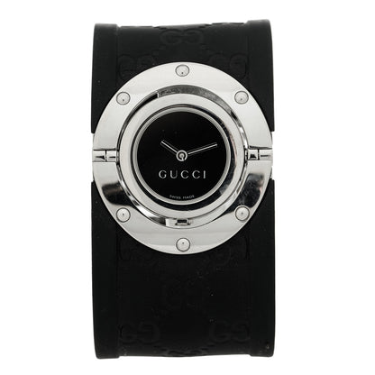 Gucci Stainless Steel Rubber 23mm Twirl Quartz Watch Black 1 of 5