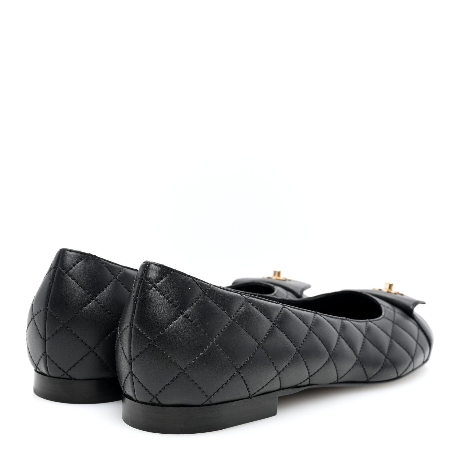 Chanel Lambskin Quilted CC Ballerina Flats 39 Black 4 of 7
