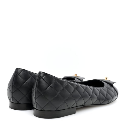 Chanel Lambskin Quilted CC Ballerina Flats 39 Black 4 of 7