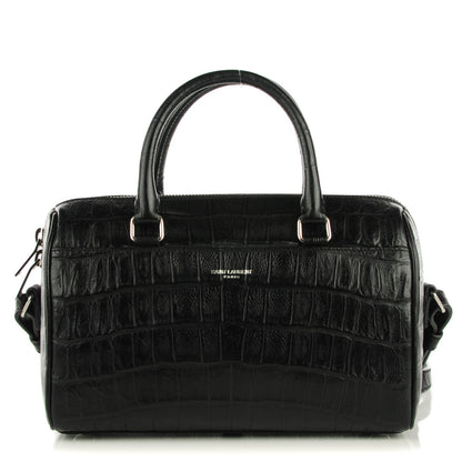 Saint Laurent Calfskin Crocodile Embossed Classic Duffle 3 Black 1 of 7