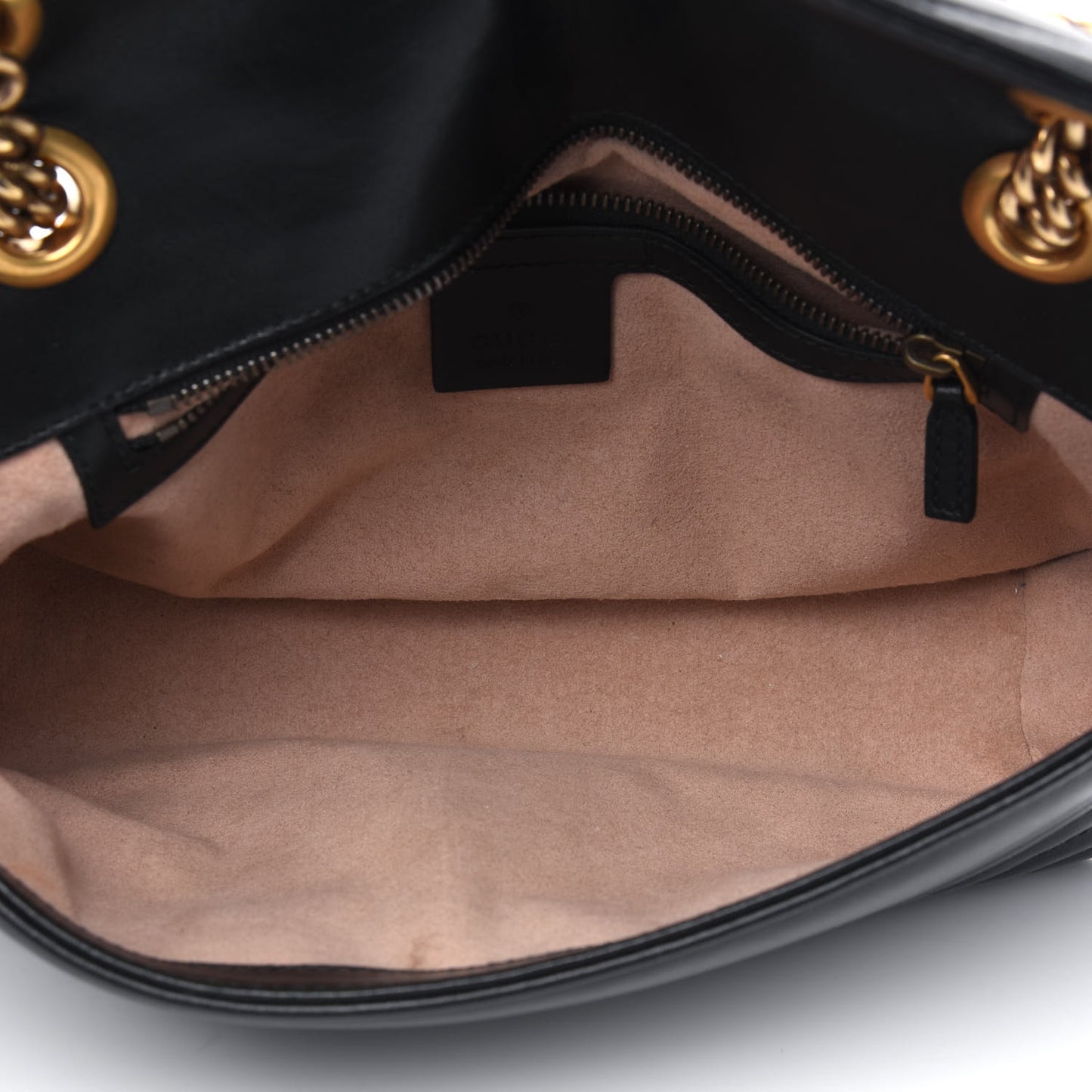 Calfskin Matelasse Small GG Marmont Shoulder Bag Black