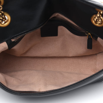 Gucci Calfskin Matelasse Small GG Marmont Shoulder Bag Black 4 of 12
