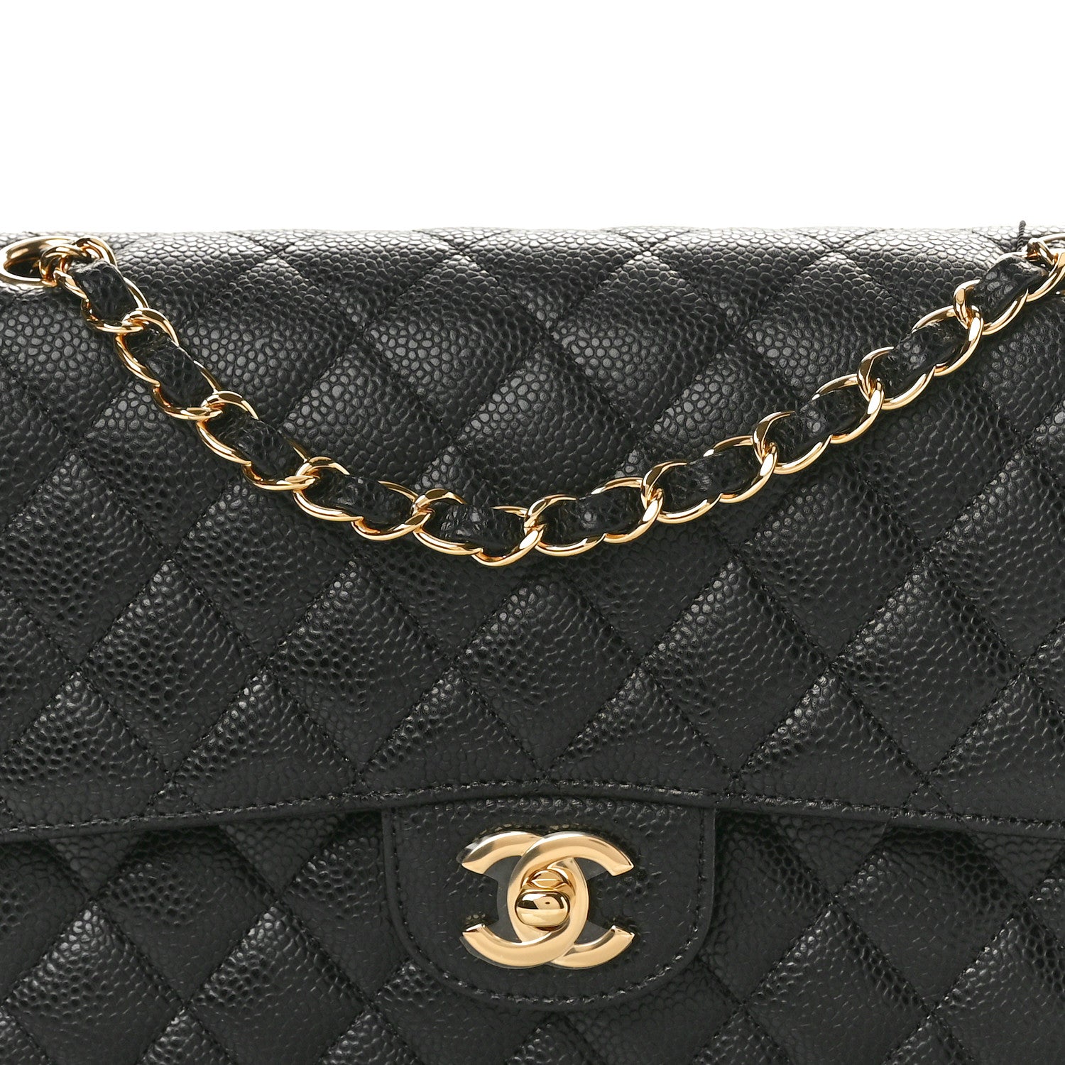 Chanel Caviar Quilted Medium Double Flap Black 8 of 10