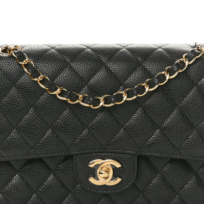 Chanel Caviar Quilted Medium Double Flap Black 8 of 10