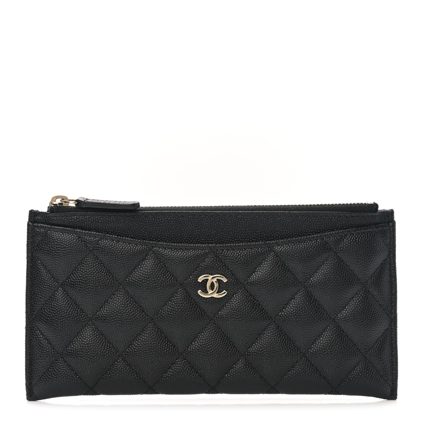 Caviar Quilted Classic Zip Pouch Black