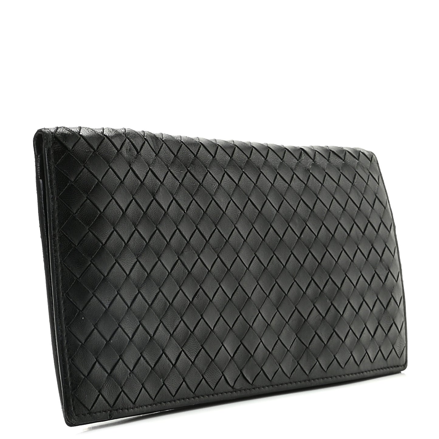 Nappa Intrecciato Long Bifold Wallet Black