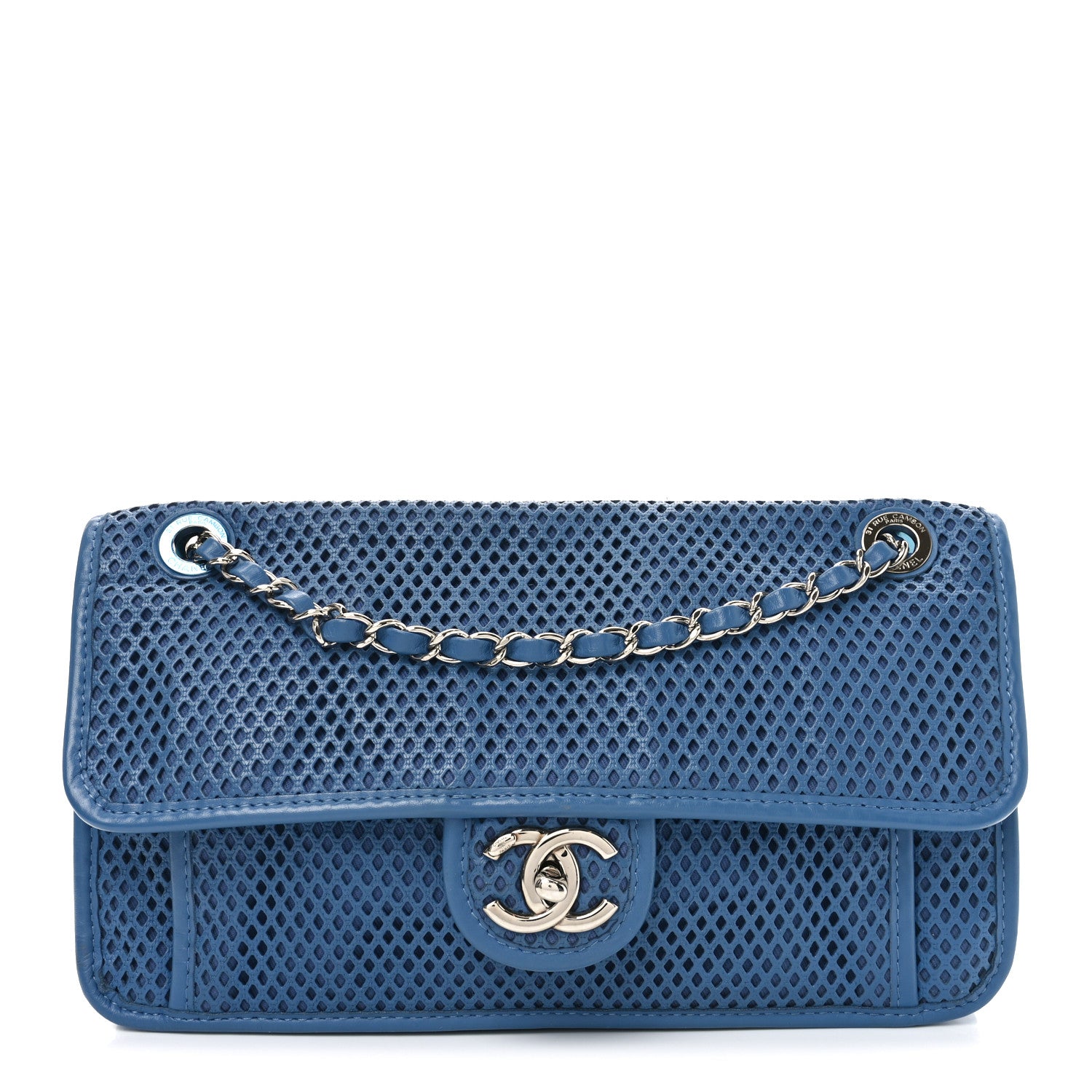 Chanel Perforated Calfskin Large Up In The Air Flap Blue 1 of 10