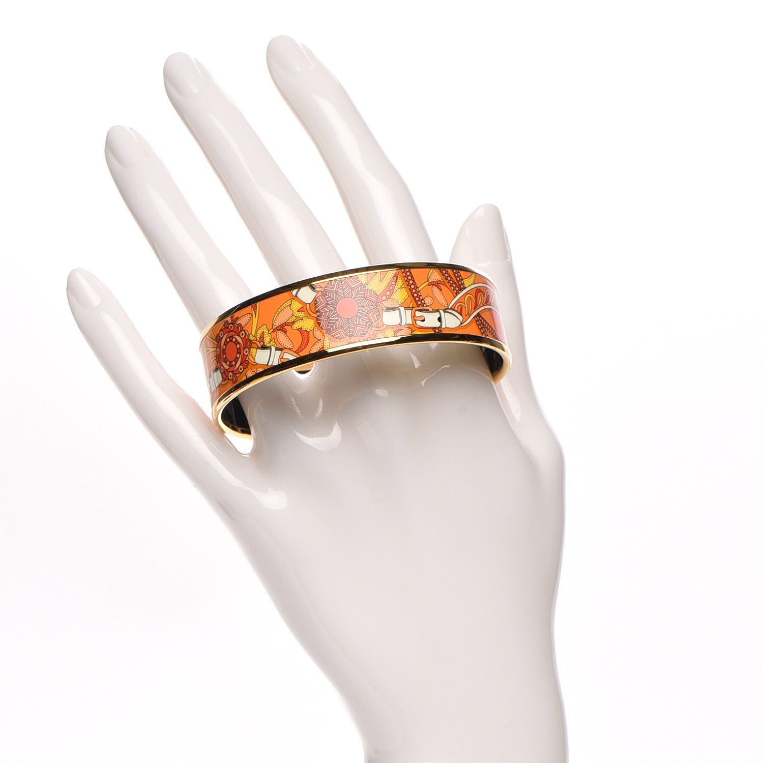 Hermes Enamel Printed Wide Festival des Amazones Bracelet 65 2 of 6