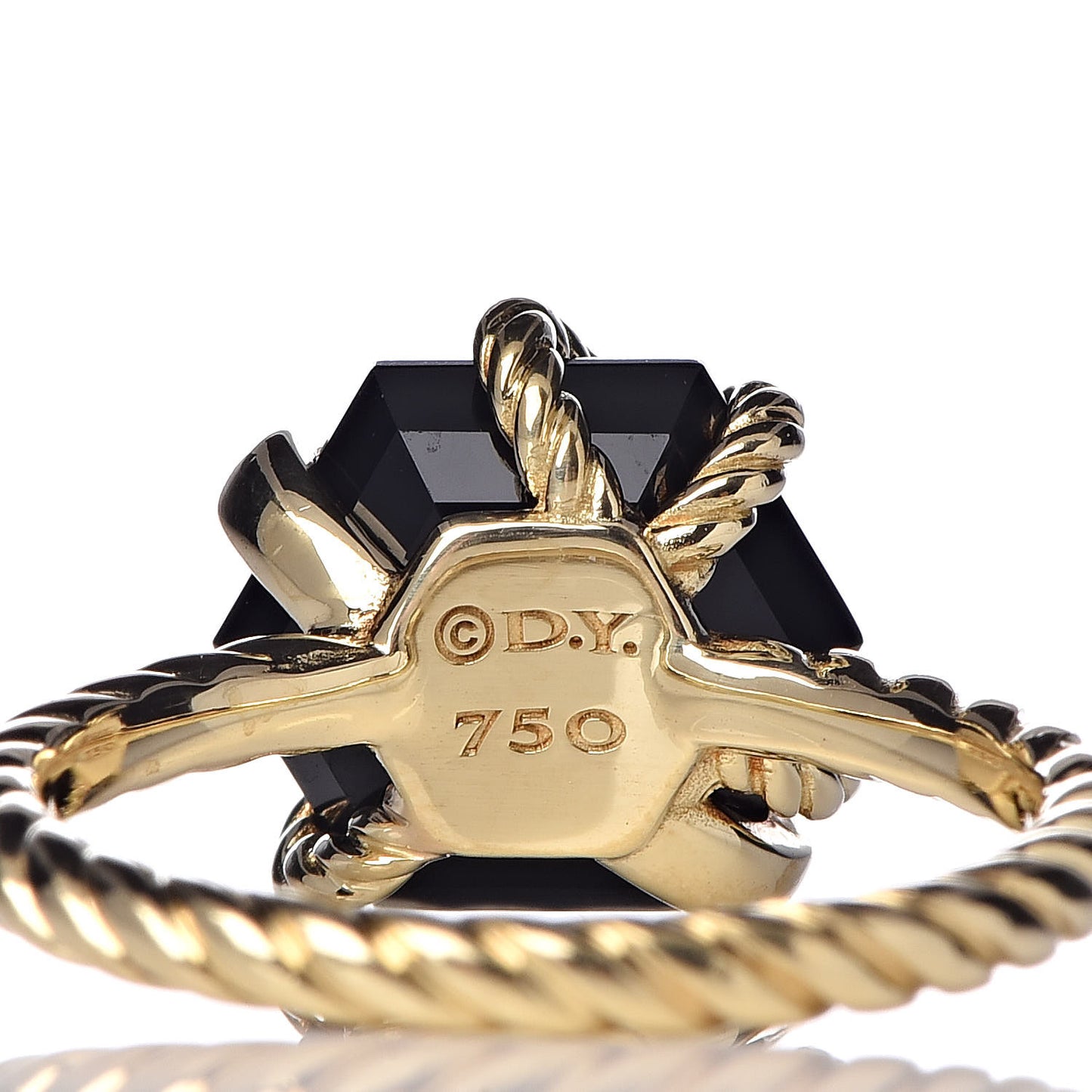 18K Yellow Gold Diamond Black Onyx 10mm Cable Wrap Ring 53 6.25