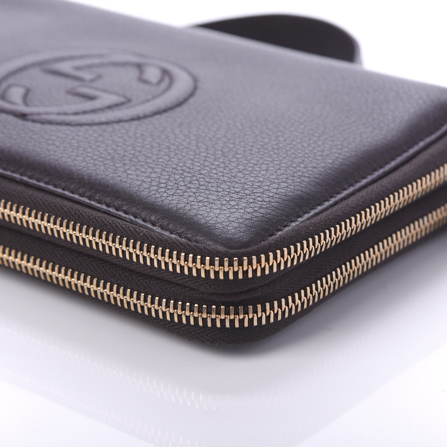 Gucci Pebbled Calfskin Soho Travel Document Case Dark Brown 8 of 11
