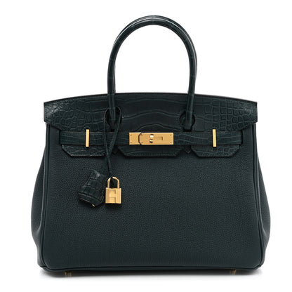 Hermes Togo Matte Alligator Birkin Touch 30 Vert Cypress 1 of 14