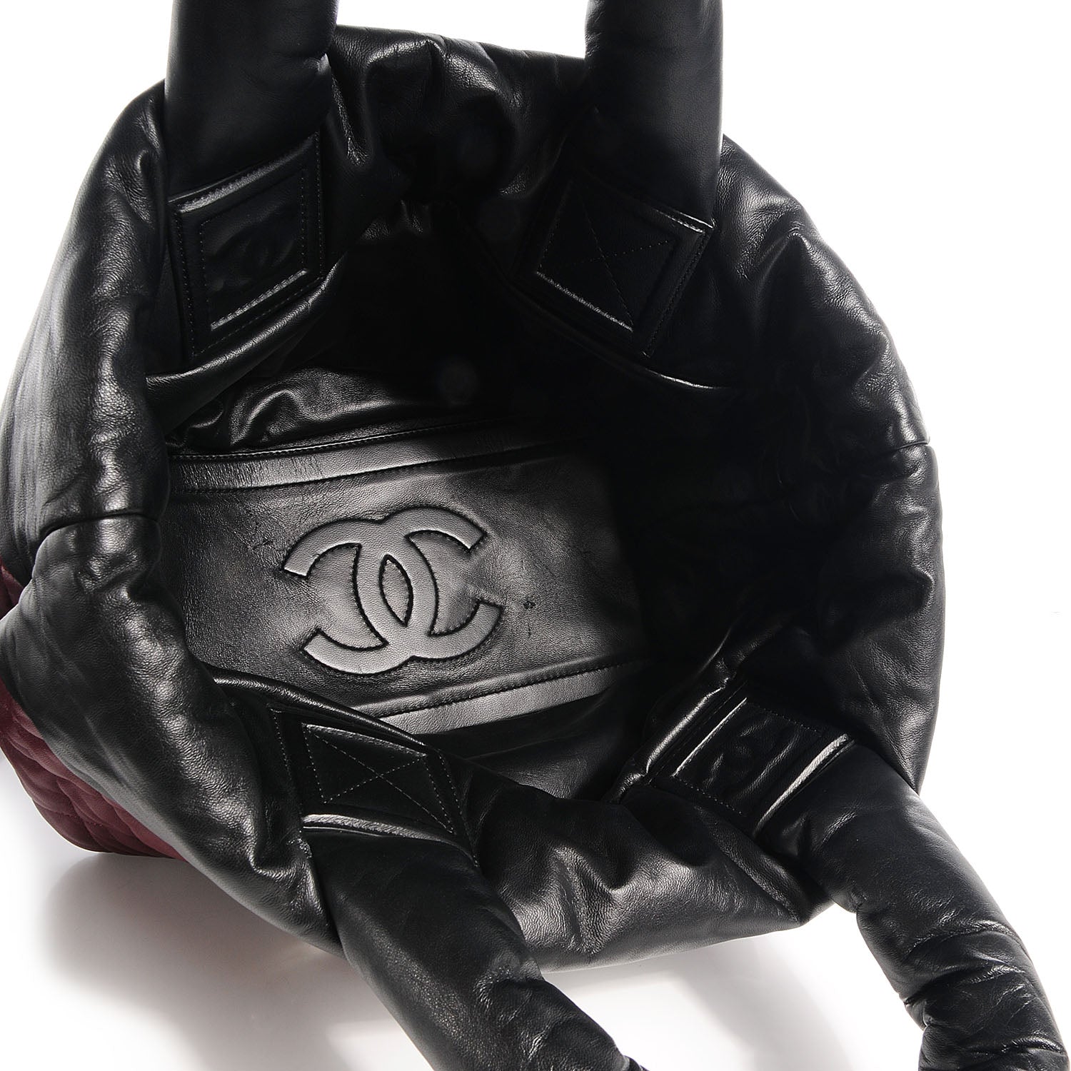 Chanel Lambskin Quilted Small Coco Cocoon Reversible Tote Black 6 of 7