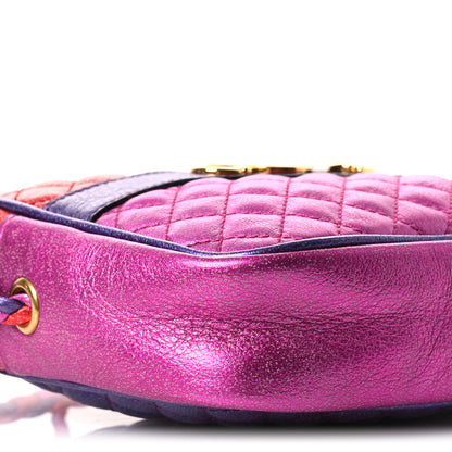 Gucci Laminated Nappa Trapuntata Mini Zumi Shoulder Bag Rosso Fuxia Bizantin 9 of 11