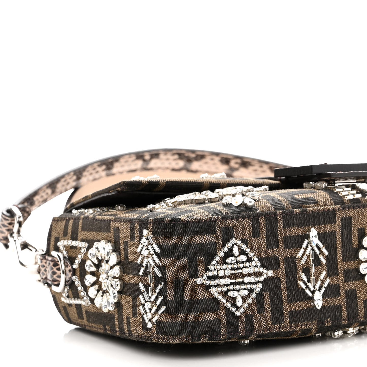 Re-Edition Elaphe Fabric Jacquard FF 1974 Embroidered Baguette Multicolor