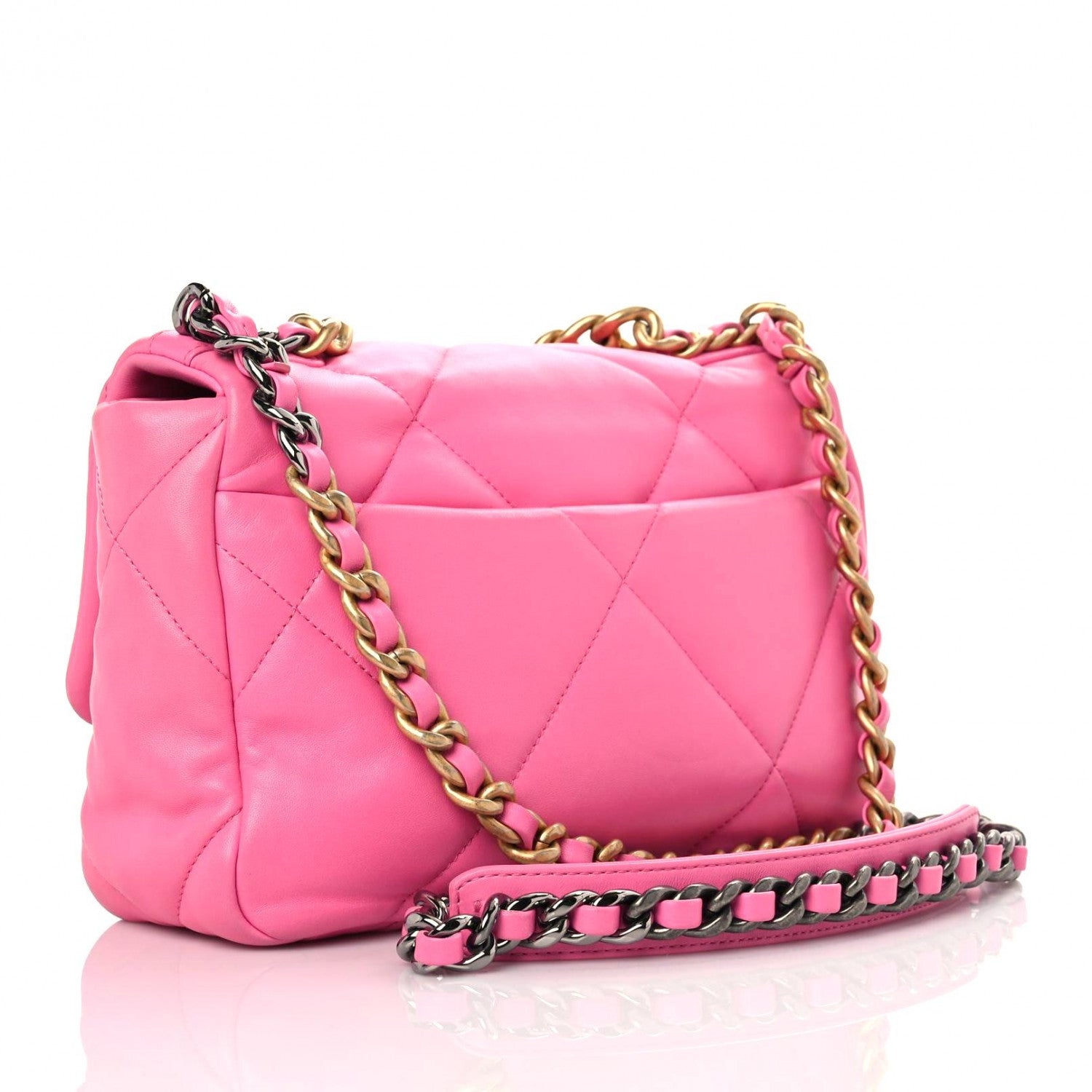 Chanel Lambskin Quilted Medium Chanel 19 Flap Pink 3 of 10