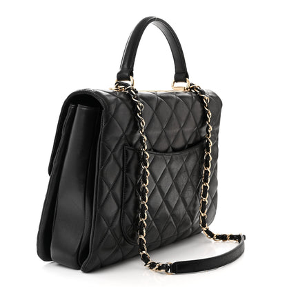 Chanel Lambskin Quilted Large Trendy CC Dual Handle Flap Bag Black 3 of 11