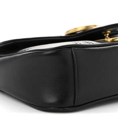 Gucci Calfskin Matelasse Small GG Marmont Shoulder Bag Black 9 of 11
