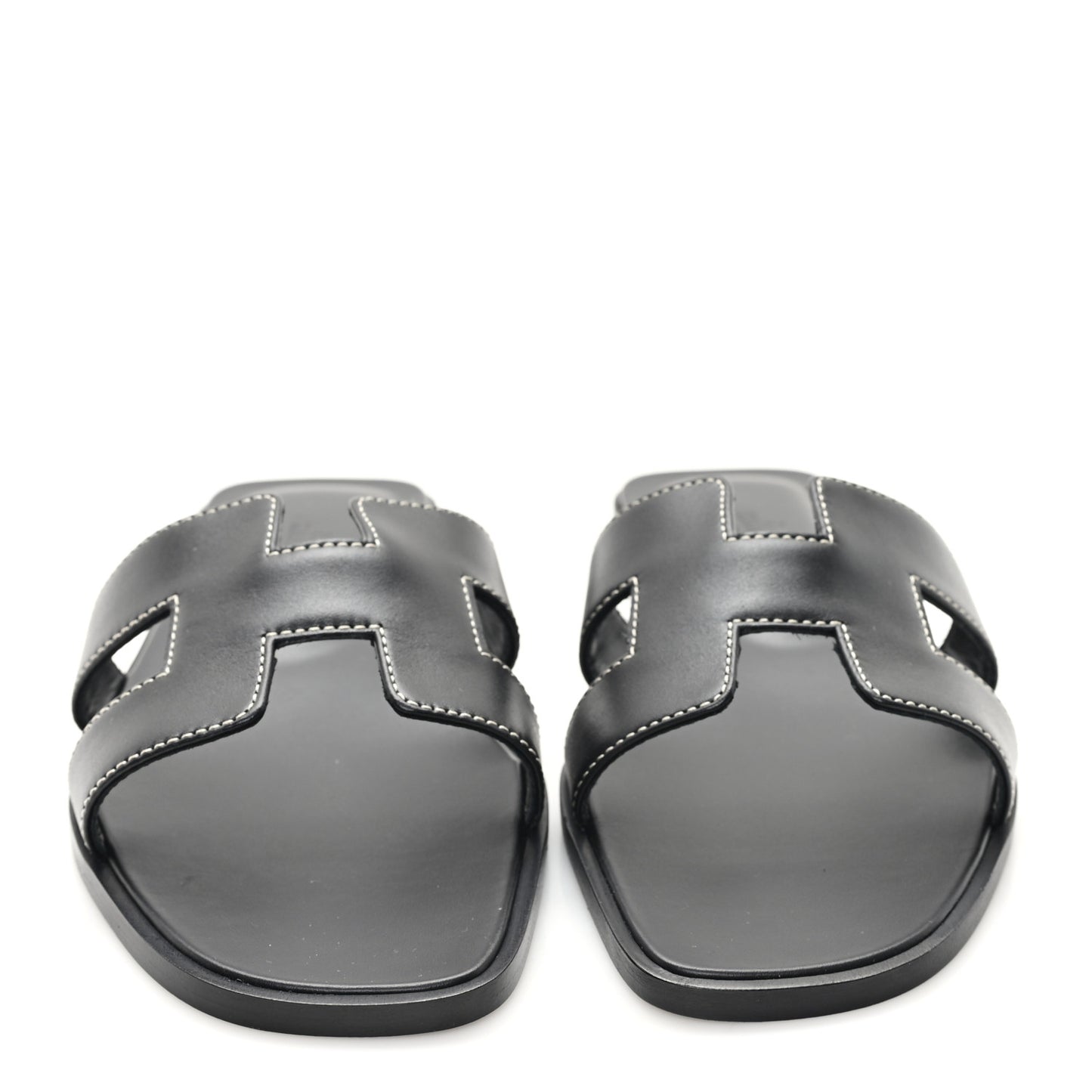 Box Calfskin Oran Sandals 38 Black