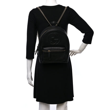 Gucci Pebbled Calfskin Soho Chain Backpack Black 2 of 9