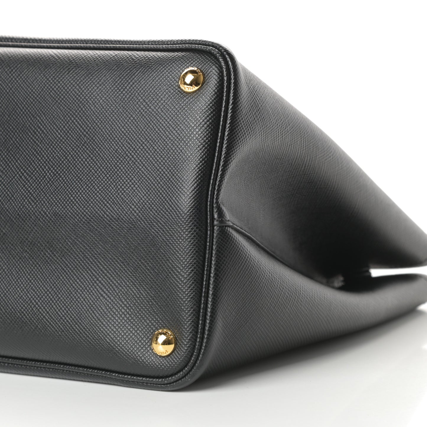 Saffiano Cuir Large Double Bag Black Fuoco