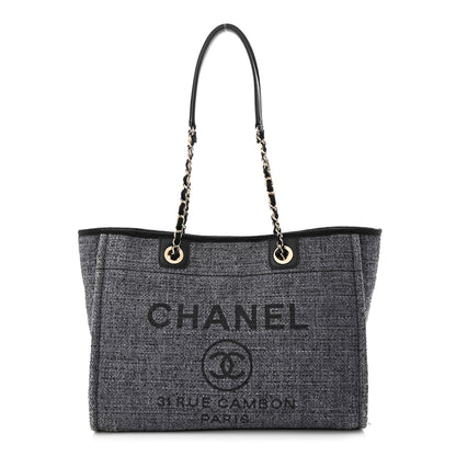 Chanel Lurex Boucle Small Deauville Tote Black 1 of 11