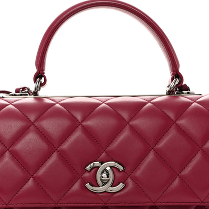 Chanel Lambskin Quilted Medium Trendy CC Flap Dual Handle Bag Dark Pink 8 of 11