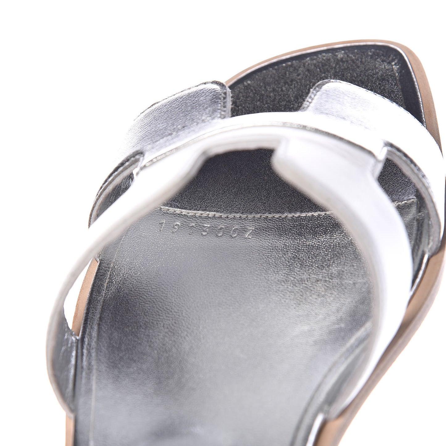 Metallic Nappa Box Oran Sandals 37.5 White Gris Argente
