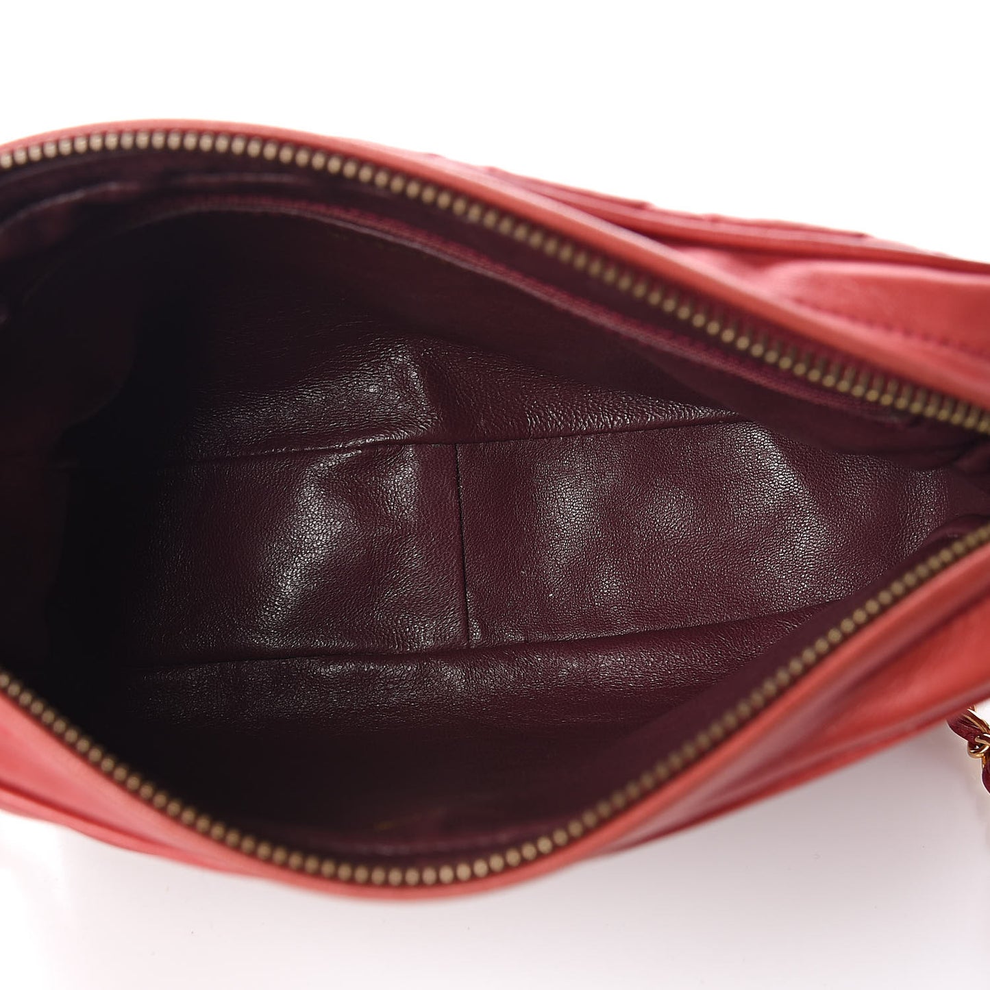 Lambskin Quilted Tassel Camera Case Red