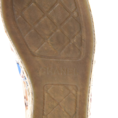 Chanel Fabric Patent CC Espadrilles 37 Multicolor Black 8 of 11