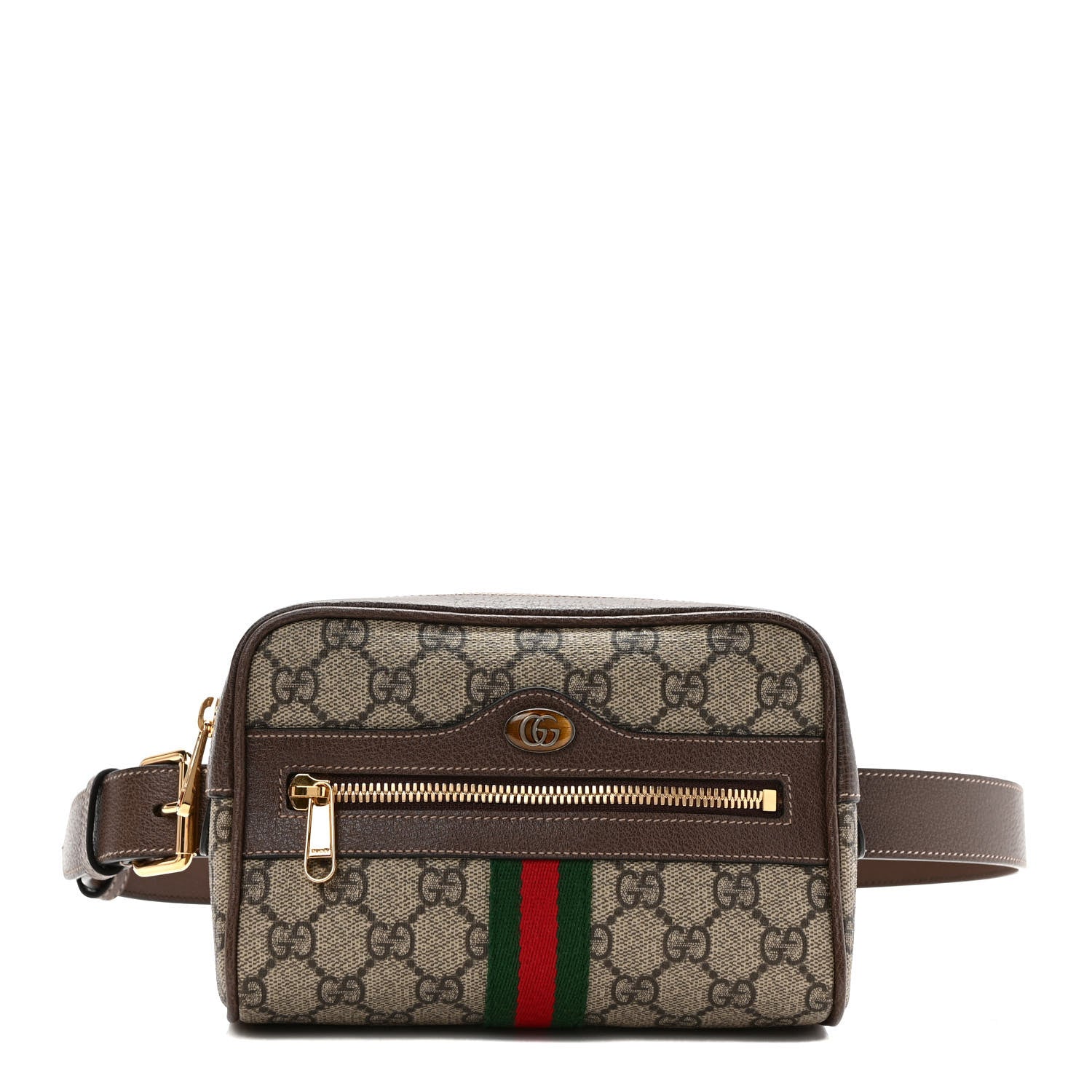 Gucci GG Supreme Monogram Web Small Ophidia Belt Bag 75 30 Dark Brown 1 of 8