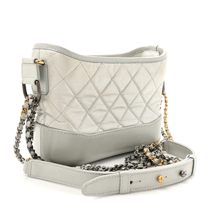 Chanel Metallic Aged Calfskin Quilted Small Gabrielle Hobo Silver 3 of 10