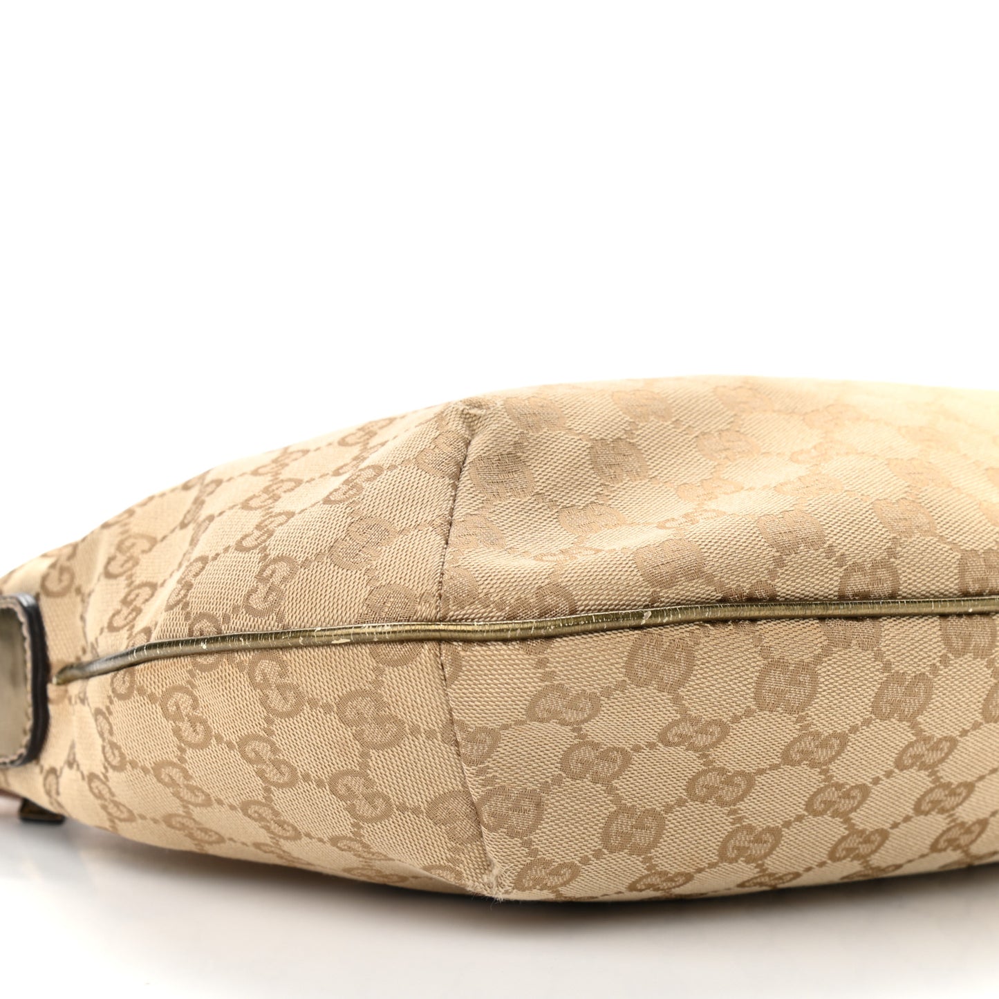 Monogram Web Medium Half Moon Hobo Gold Pink