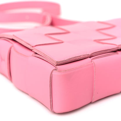 Bottega Veneta Lambskin Maxi Intrecciato Cassette Crossbody Bag Pink 9 of 10
