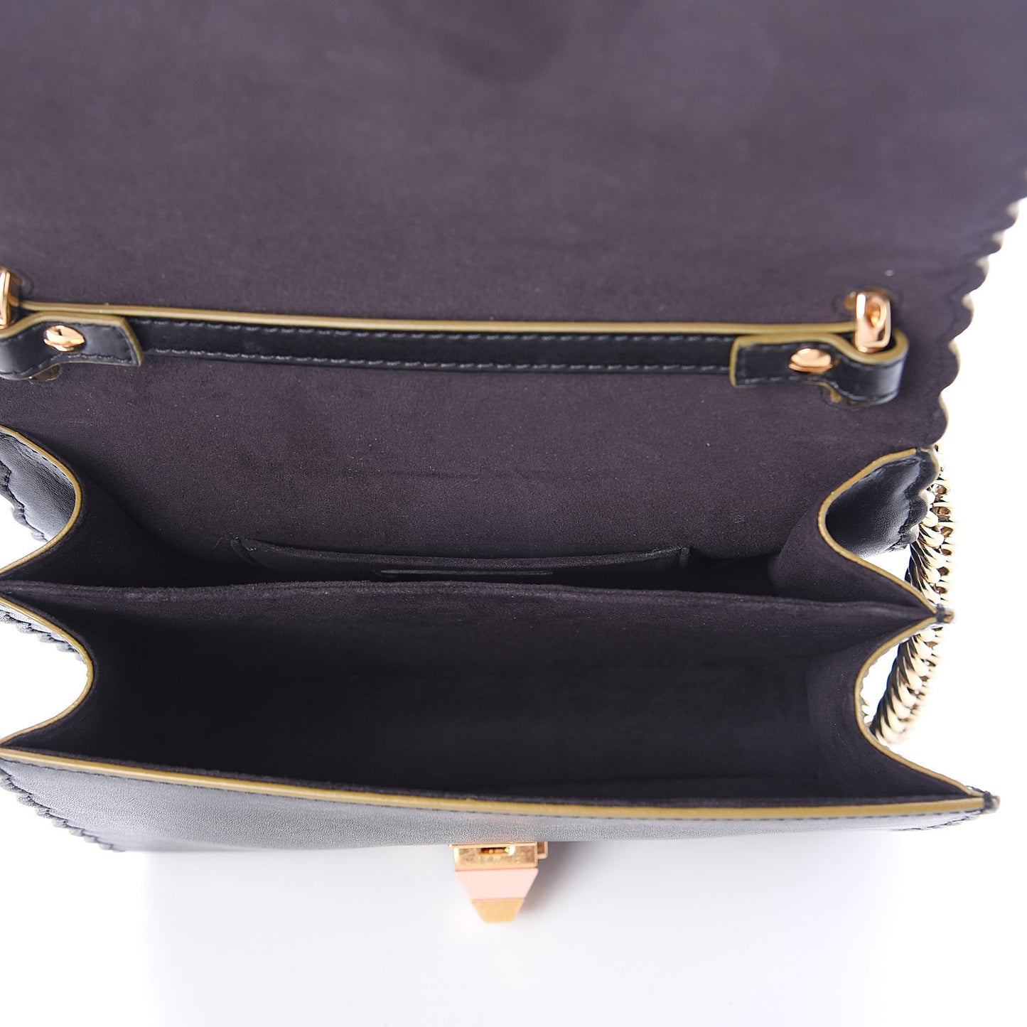 Vitello Liberty Scalloped Studded Small Kan I Shoulder Bag Black