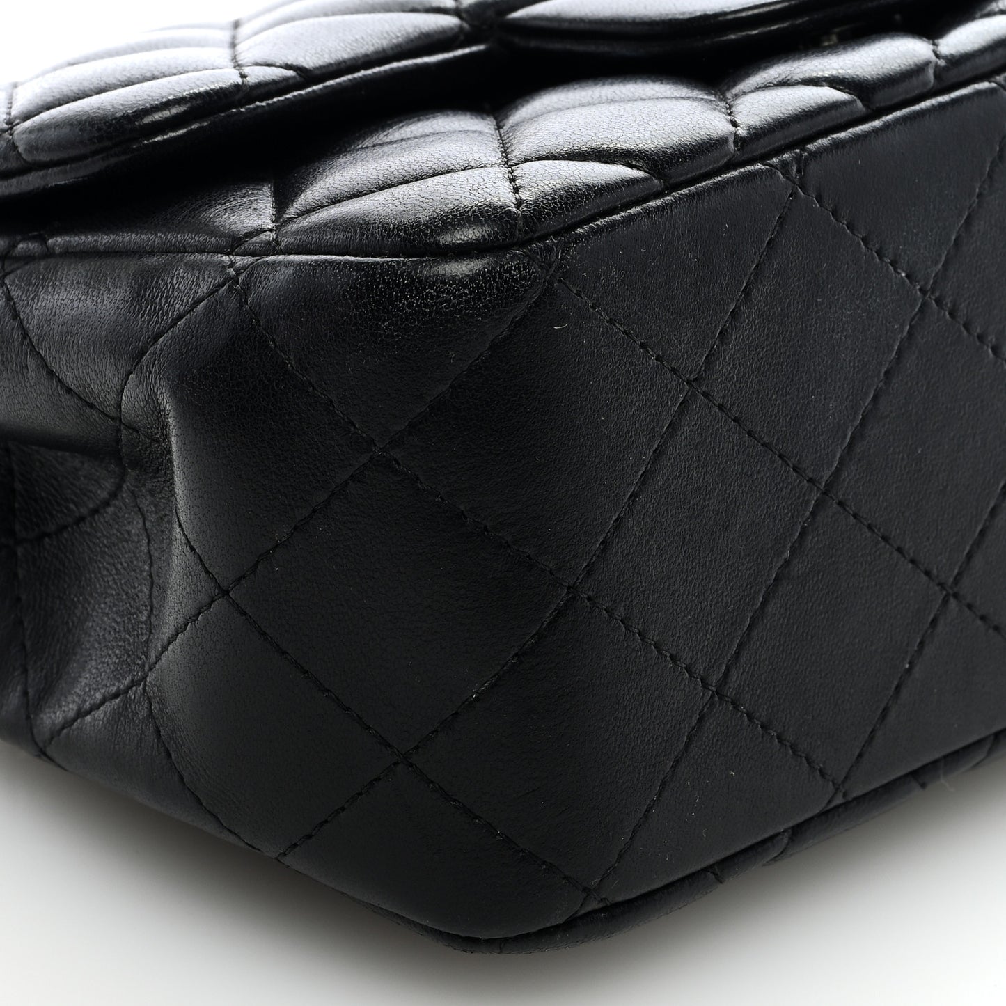 Lambskin Quilted Mini Square Flap Black