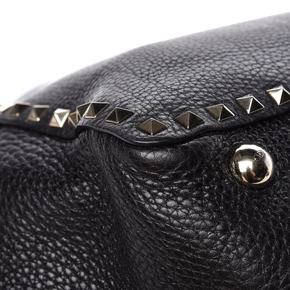 Valentino Garavani Alce Printed Calfskin Medium Rockstud Tote Black 19 of 20