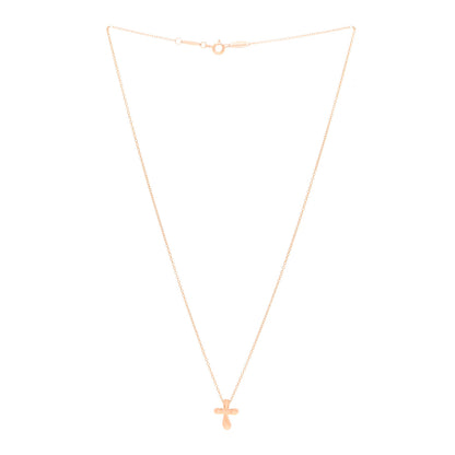 Tiffany 18K Rose Gold 12mm Elsa Peretti Cross Pendant Necklace 3 of 5