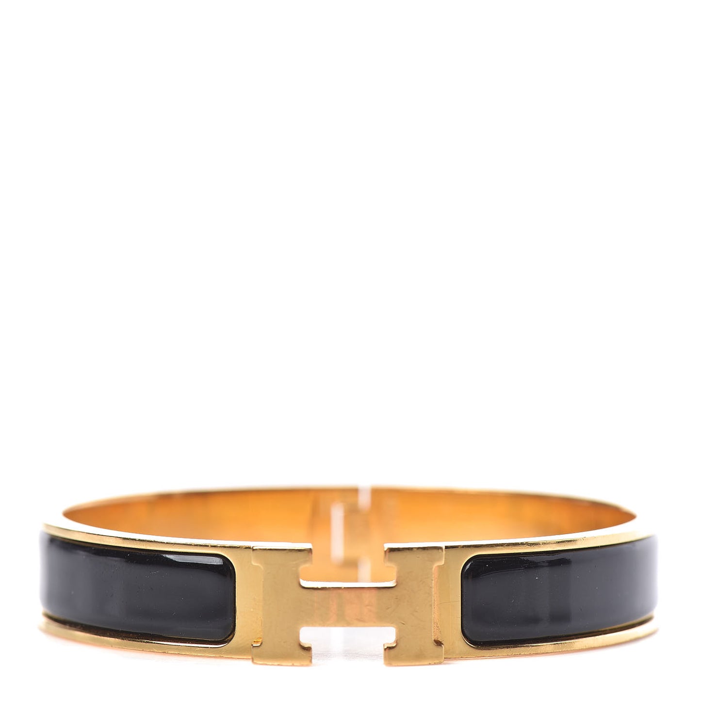 Enamel Narrow Clic Clac H Bracelet GM Black