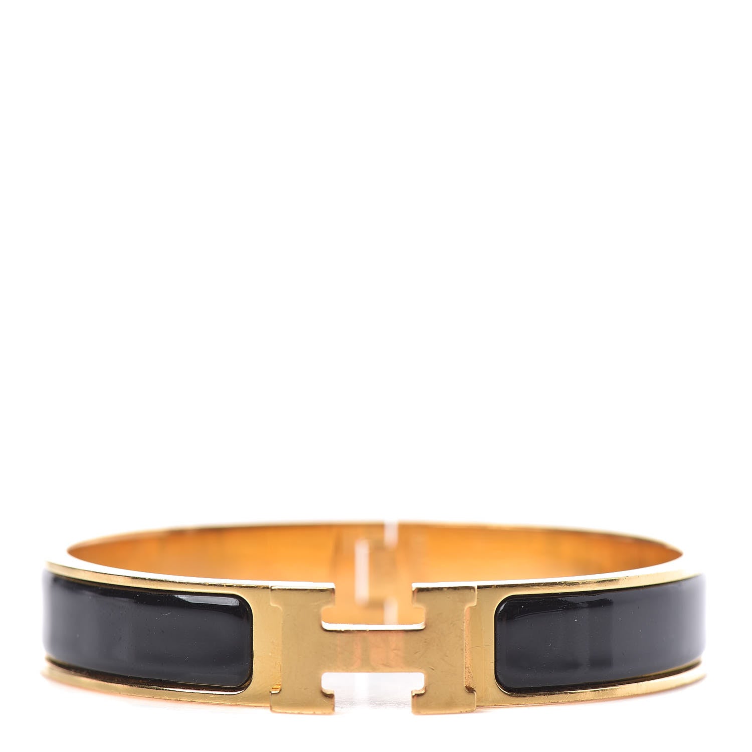 Hermes Enamel Narrow Clic Clac H Bracelet GM Black 1 of 4