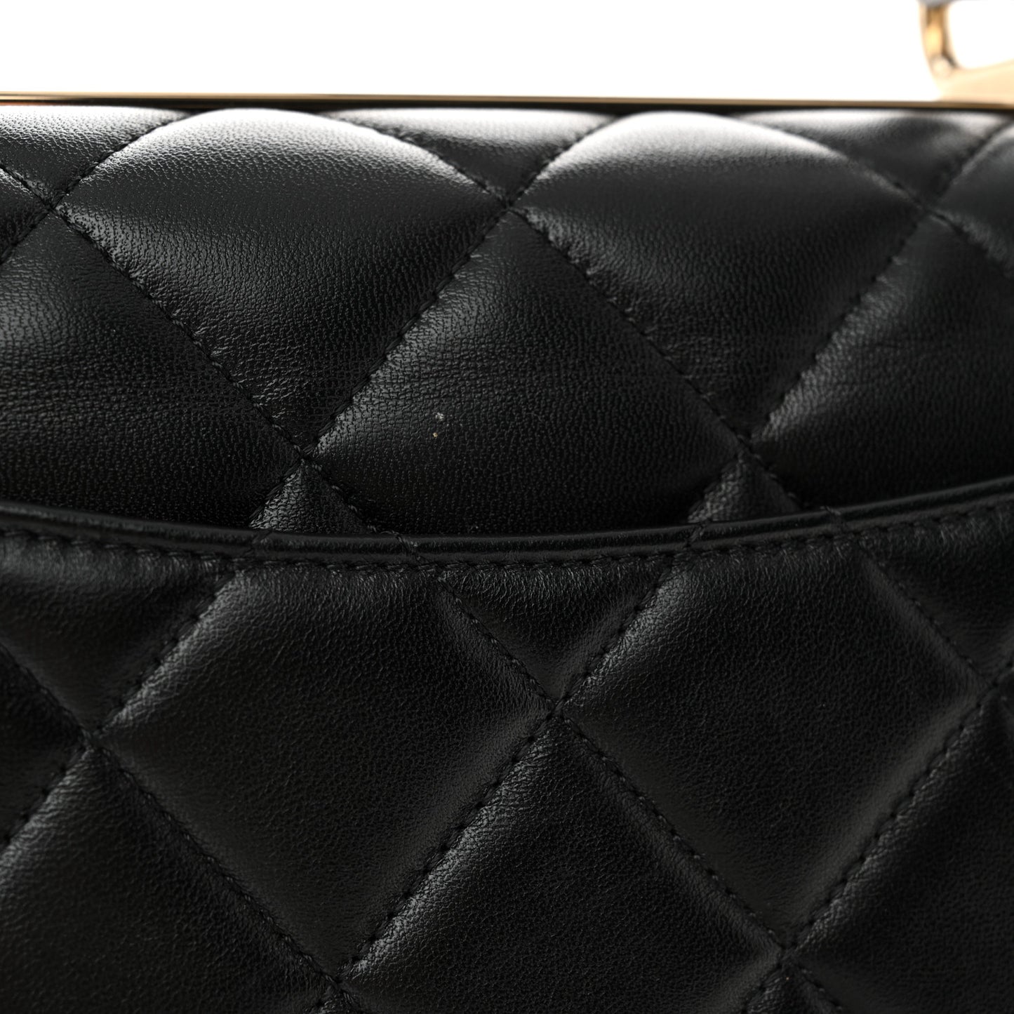Lambskin Quilted Small Trendy CC Dual Handle Flap Bag Black