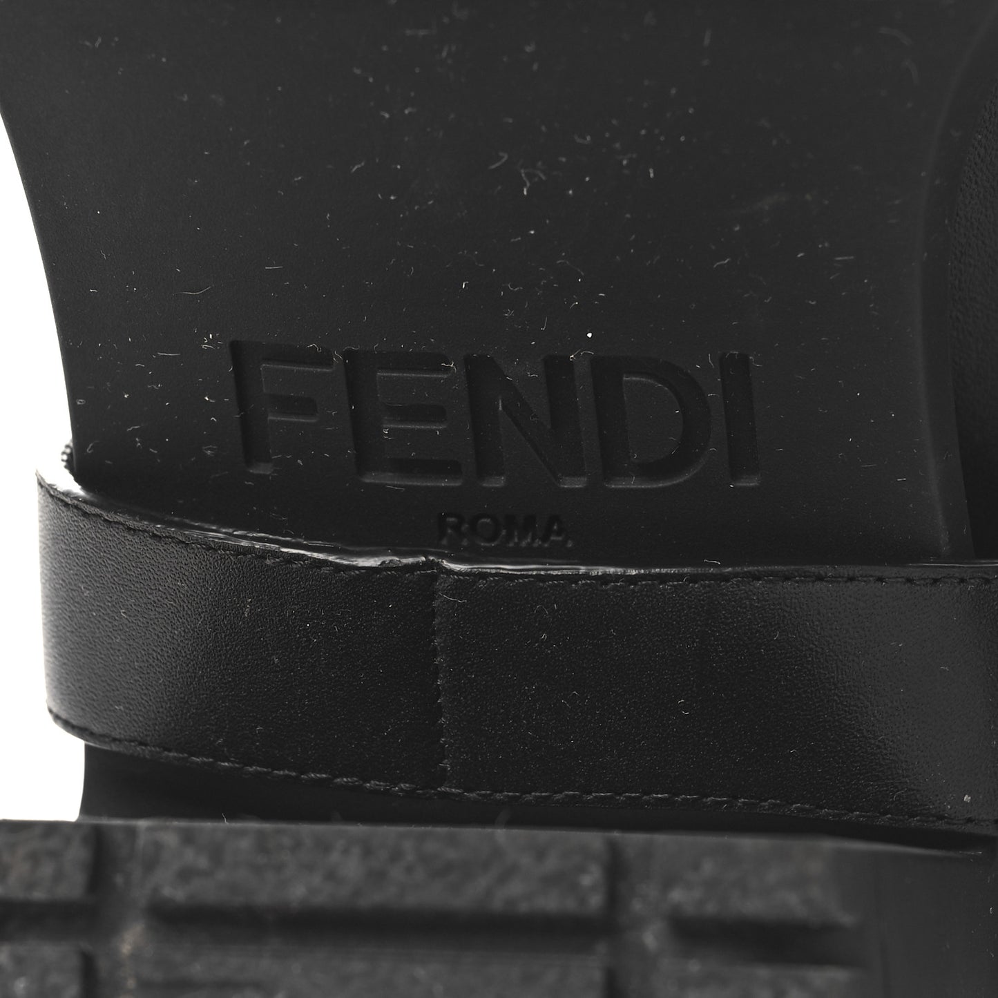 Vitello Fendigraphy Tall Biker Boots 35.5 Black